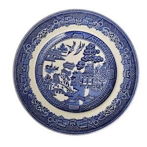Johnson Bros Blue Willow Dessert Plate Made in England Blue White Transferware